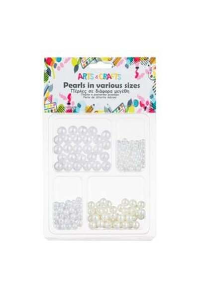 SHOPIENS Λευκές χάντρες σε σχήμα χάντρας 4 μεγέθη για κοσμήματα