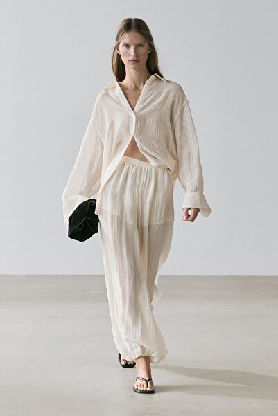 Massimo Dutti Pili detaylı pantolon