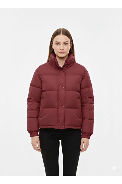 marvion Kadın Fermuarlı Düğme Kapamalı Şişme mont