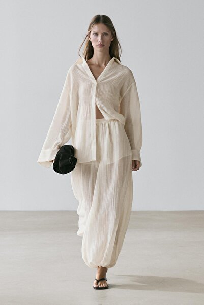 Massimo Dutti Pilili detaylı ince ceket