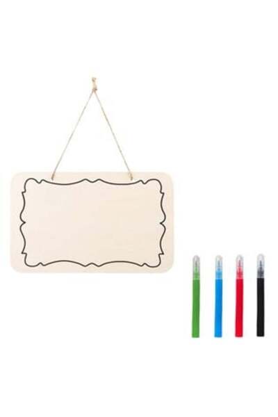 SHOPIENS Placă decorativă din lemn cu 4 markere 23 x 14 cm