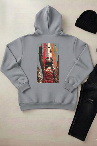 OXVİN Pi̇lot - Unisex Hooded Kangaroo Pocket 3 Thread Puff (with Fleece Insid...