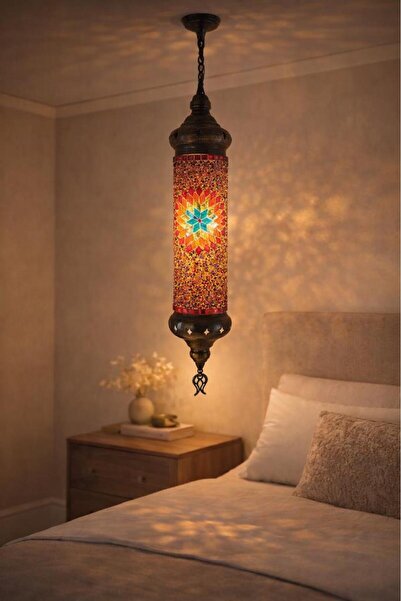 Hd Marketim Oryantal Mozaik Cam Sarkıt Lamba – Dekoratif Tavan Aydınlatma | 4...