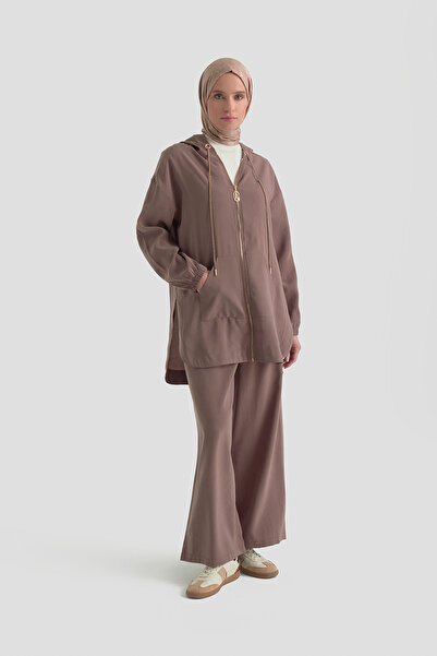 Armine Καλοκαιρινό Σετ Μύθος με Κουκούλα, Τσέπες Καγκουρό και Φερμουάρ