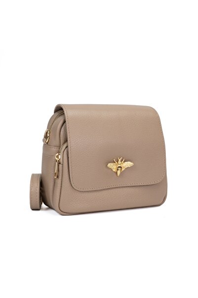 Posete Fagaras Simone Leather Purse - Cream, Casual Bag Made of Genuine Leath...