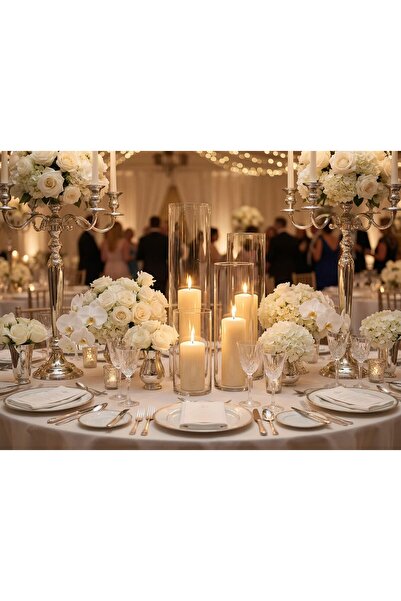 GLASSY Zarafetin Sarsılmaz Gücü: 4’lü Artisan Silindir Vazo Seti (15 çap X 20...