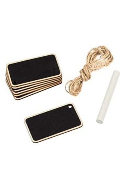 SHOPIENS Set de creații de Crăciun din lemn cu tablă și cretă - 7 bucăți