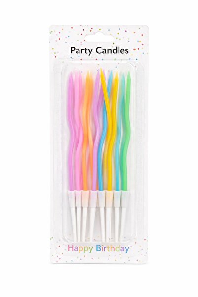 Vivian Fireworks Group Twisted Paraffin Birthday Candles, Set of 12, Multicol...