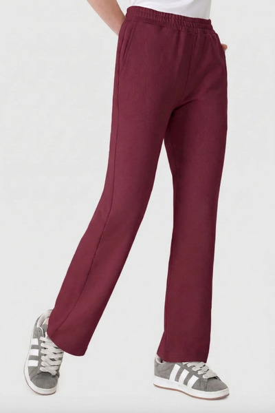 UNIQVIBE Organic Cotton Burgundy Women's Straight Fit Tracksuit