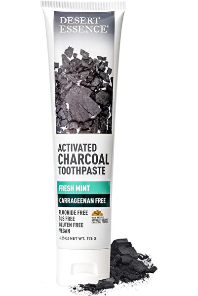 Desert Essence Activated Charcoal Toothpaste (Refreshing Mint), 0.8 oz