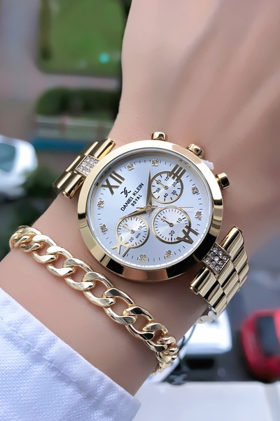 Daniel Klein Gold Renk Kadın Kol Saati Çelik Kordon 3 ATM Su Geçirmezlik Bile...