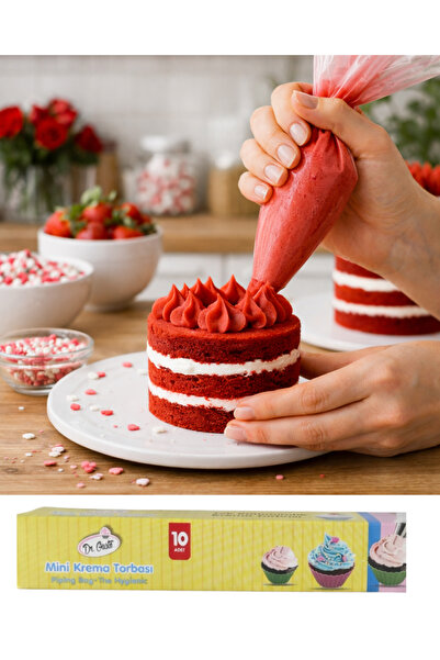 melt pastry & kitchen Mini Krema Torbası Poşeti Tek Kullanımlık 10 Adt.(40x24cm)