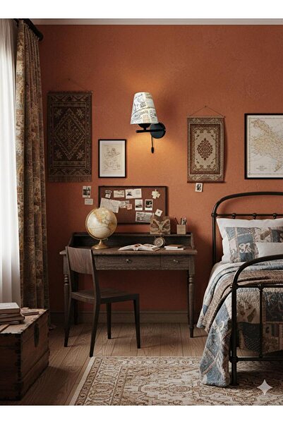 BİAVİZE Written Style (Young Room-Bedroom-Study Room) Black Chromed Wall Sconce