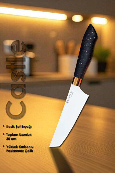 Castle Shine Serisi Cut Uzak Doğu Mutfak Şef Bıçağı Et Ekmek Sebze Salata Şef...