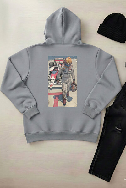 OXVİN Pi̇lot - Unisex Hooded Kangaroo Pocket 3 Thread Puff (with Fleece Insid...