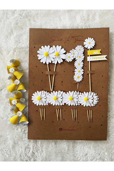 ST Design 28 Parça Papatya Pasta Seti, Pasta Ve Cupcake Süsü