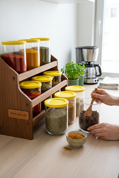 LAV Duo 6" Lı Saklama Kabı (SARI KAPAK) 1000cc Etiket Hediyeli