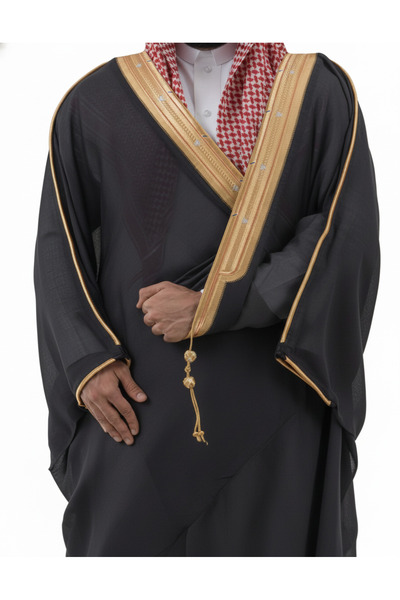 fakhama Luxurious men's bisht (cloak) with a fine ironwork and exquisite gold...