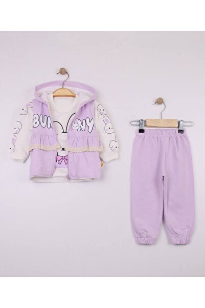 SÜSLÜ KİDS Baby/Child Vest Hooded 3-Piece Set 1-4 Years Old 100% Cotton / Gif...