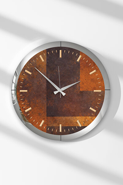 Zevahir Mobilya Dekorasyon Silver Framed Red Time Round Mdf Wall Clock