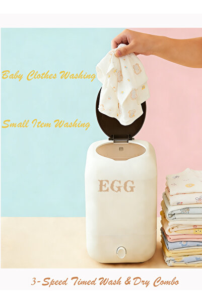EGG Mini Portable Washing Machine with USB, Dryer, 2-in-1 High-End Fully Auto...