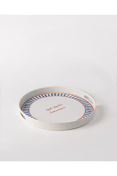 Madame Coco Diet Round Tray - Blue/White