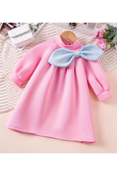 3b kids Pink Children's Dress Winter Season Dress Girls Children's Dress
