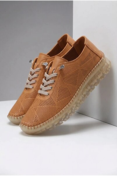 marceline Women's Genuine Leather Lace-Up Brown Orthopedic Casual Shoes Summe...