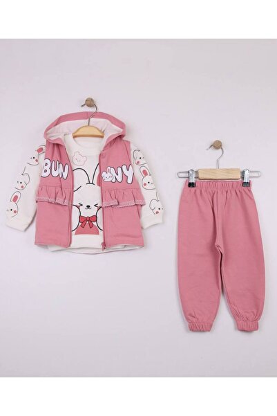 SÜSLÜ KİDS Baby/Child Vest Hooded 3-Piece Set 1-4 Years Old 100% Cotton / Gif...