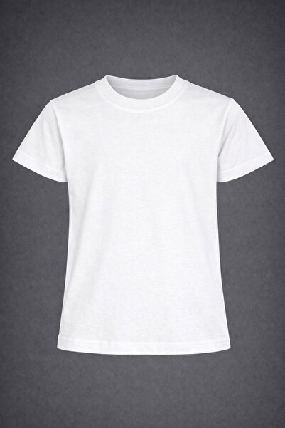 NACAR STORE تي شيرت أبيض اللون برقبة دائرية للأولاد والبنات