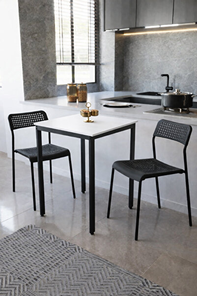 Flinder 2li Mutfak Seti Mutfak Masa ve Sandalye Seti Balkon Masası Cafe Seti