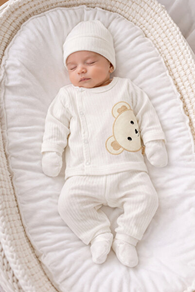 VERONA TARZ Kız Erkek Bebek 5li Hastane Çıkış Seti Yenidoğan Pamuklu Ay Tavşa...