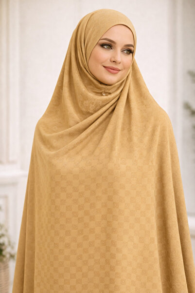 ZERAY SB Kaymaz Tesettür Şal Damalı Model (Kesik Elyaf Kaymaz Kumaş)