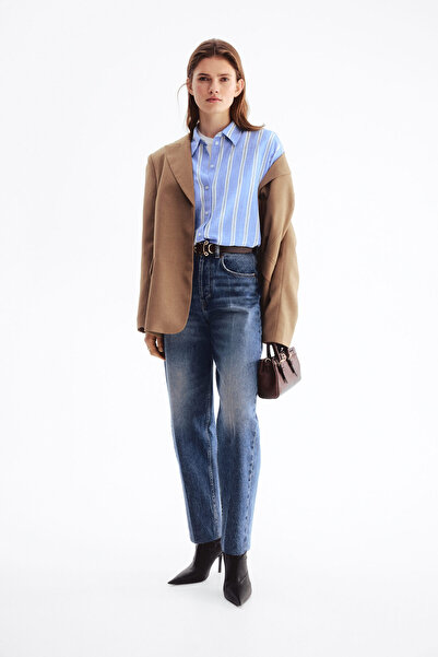 H&M Keten Karışımlı Oversize Gömlek