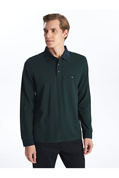 LC Waikiki RMZ GİYİM FARKİLYA Tricou pentru bărbați cu mânecă lungă, cu guler...