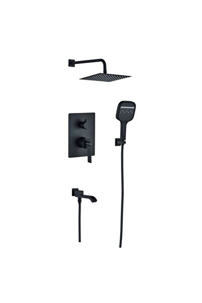 Milano Luxe Drift 3 Way Concealed Shower Mixer Set, Brass Hand Shower Included