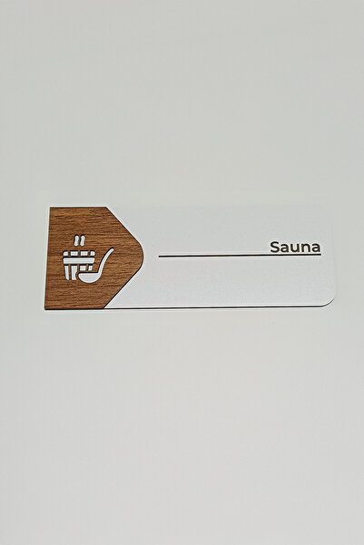 Kuzeylina Sauna Door Sign |   Mdf Orientation Board |   19X7 cm