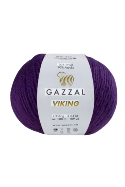 Gazzal Viking 4-Pack – 100 g 100 M, 30% Wool 70% Acrylic Thick Winter Knittin...