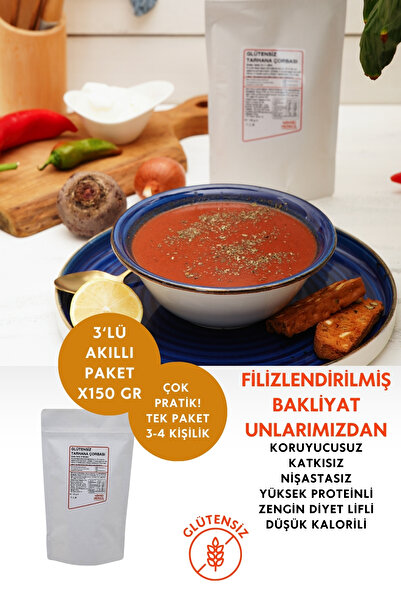 Mikro Herküller Glutensiz 3'lü Tarhana Çorbası Akıllı Paket 3x150 gr/Filizlen...