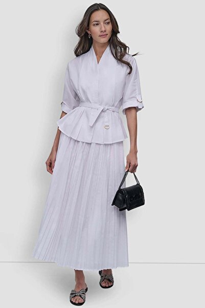 Dkny MIDI PLEATED SKIRT W LOGO