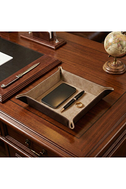 Onywatch منظم سطح المكتب من الجلد، منظم سطح المكتب، صينية تنظيم من الجلد