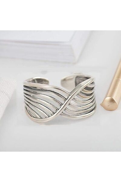 Aspire Books Opening Multi-line S925 Sterling Silver Ring