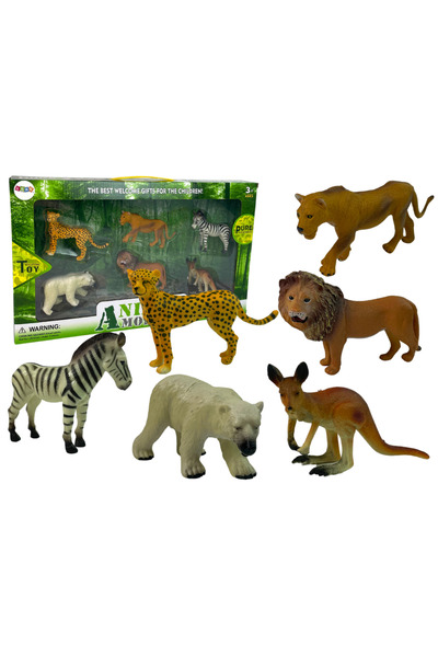 Three top online Set de figurine Africa Wildlife Cangur Zebră