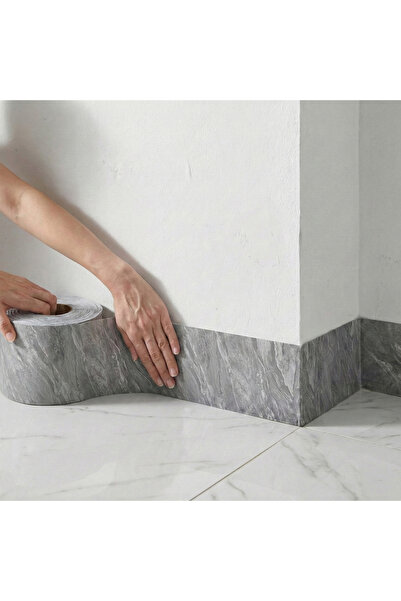 FixCaps Mermer Desenli Kendinden Yapışkanlı Folyo Bordür,GRİ Mermer ,Dekorati...