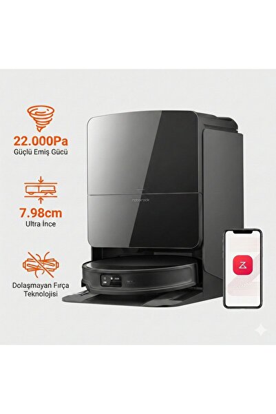 Roborock Halıda Mop Kaldıran ve Kendi Paspasını Yıkayıp Kurutan Premium Robot...