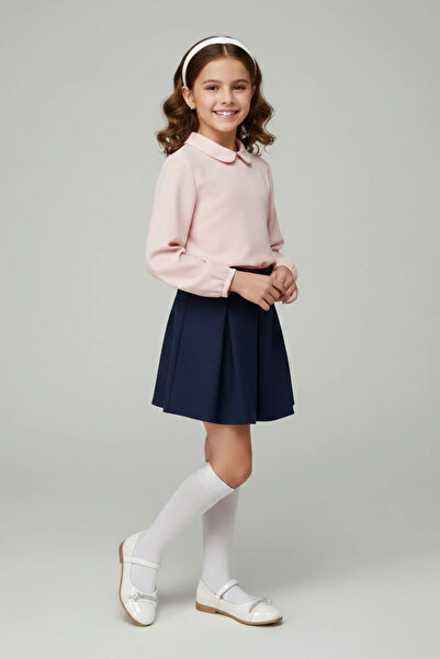 Walkenzo 5102 Pantofi de balerină pentru fete, cu velcro și strasuri, din pie...