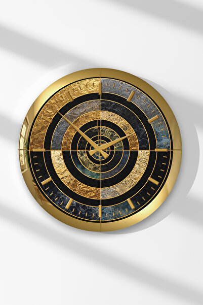 Zevahir Mobilya Dekorasyon Ceas de perete rotund Zenith din MDF cu ramă aurie