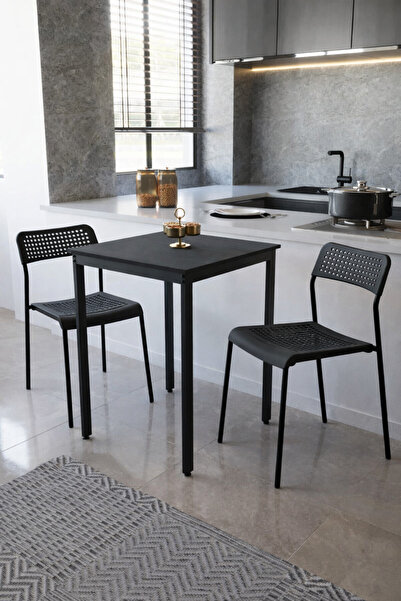 Flinder 2li Mutfak Seti Mutfak Masa ve Sandalye Seti Balkon Masası Cafe Seti