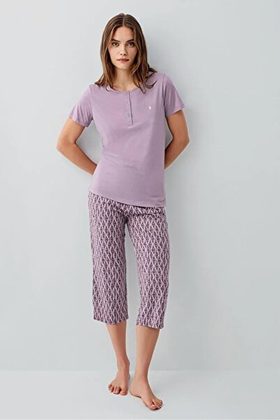 YUYİ P L E R R E C a R D L N 50% Modal 50% Cotton Buttoned Collar Short Sleev...