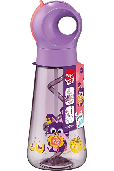 Aspire Books Maped Picnik - Ecozen Neon Purple Rabbit Water Bottle - Built-in...